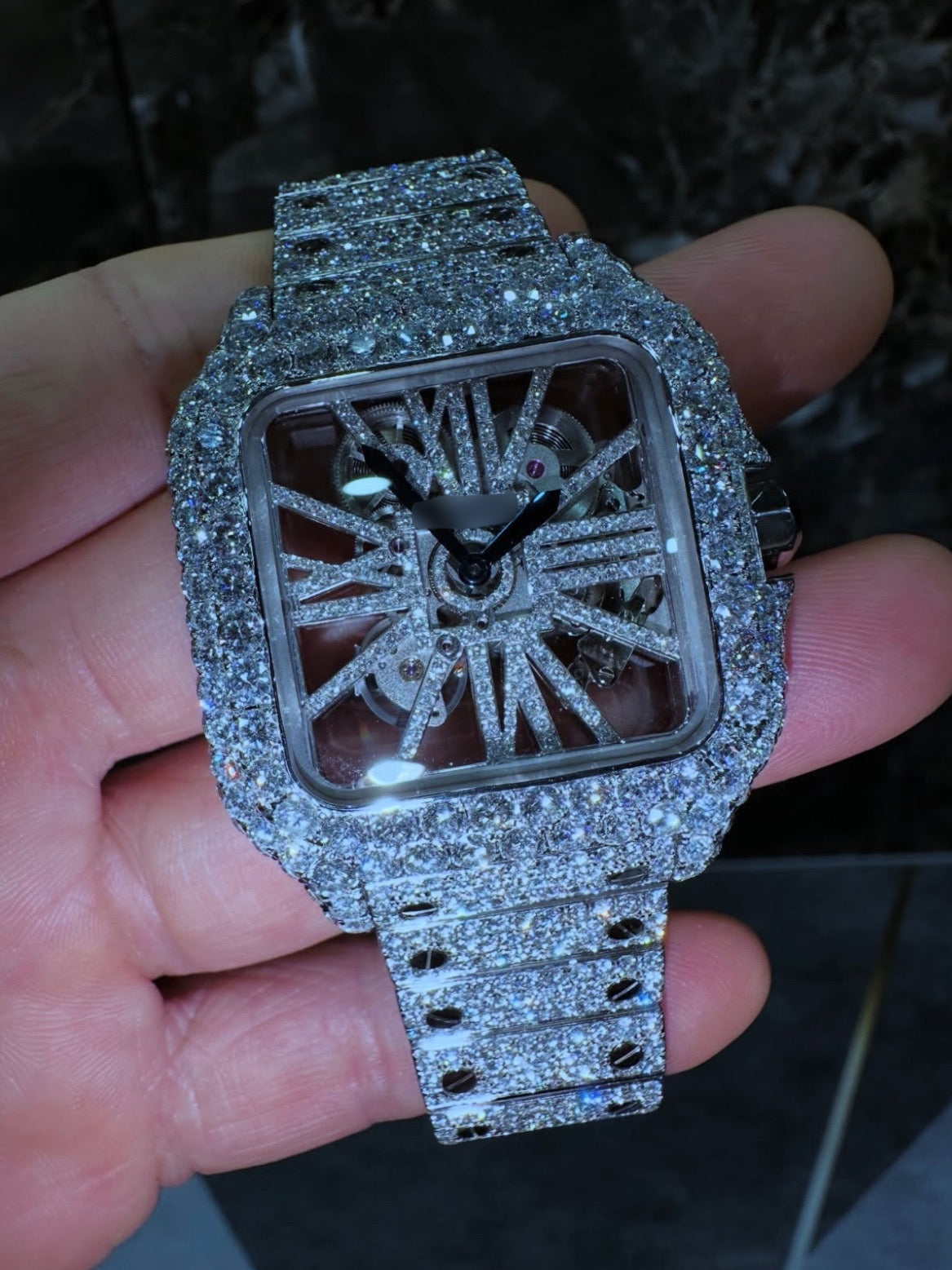 1:1 Iced Out Skeleton Wrist Bling