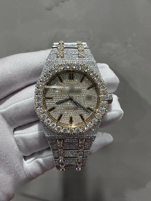 1:1 Two-Tone Gold Iced Out Wrist Bling