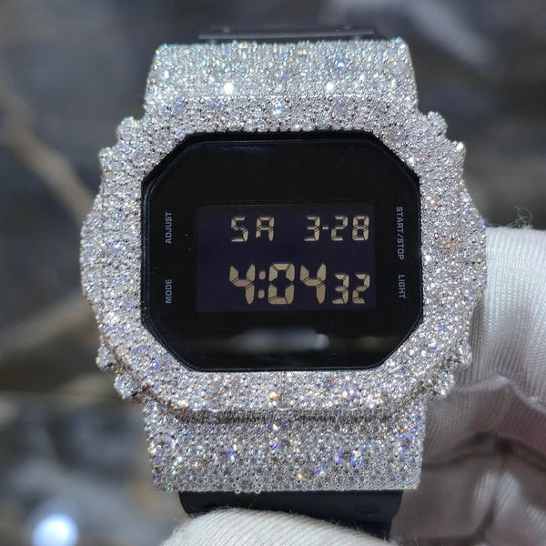 1:1 Iced Out Black Band Shocker Wrist Bling