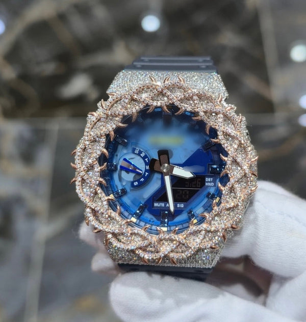 1:1 Iced Out Blue Face Thorn Shocker Wrist Bling