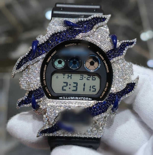 1:1 Iced Out Blue Tiger Scratch Shocker Wrist Bling